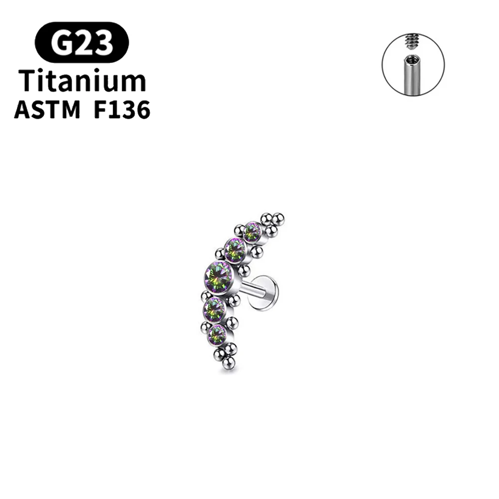 G23 Titanium ASTM F136 Tragus Piercing Ear Piercing Stud Earrings for Woman Jewelri Accessories
