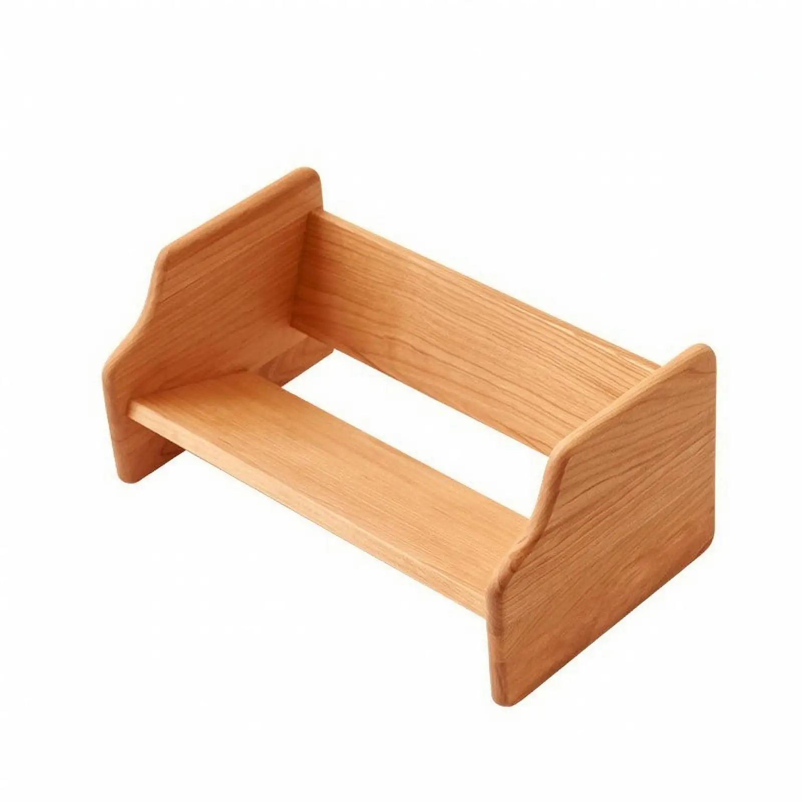 Cherry Wood Desk Shelf Freestanding Open Compartment Book Rack for Home Office Workspace Organization and Decor