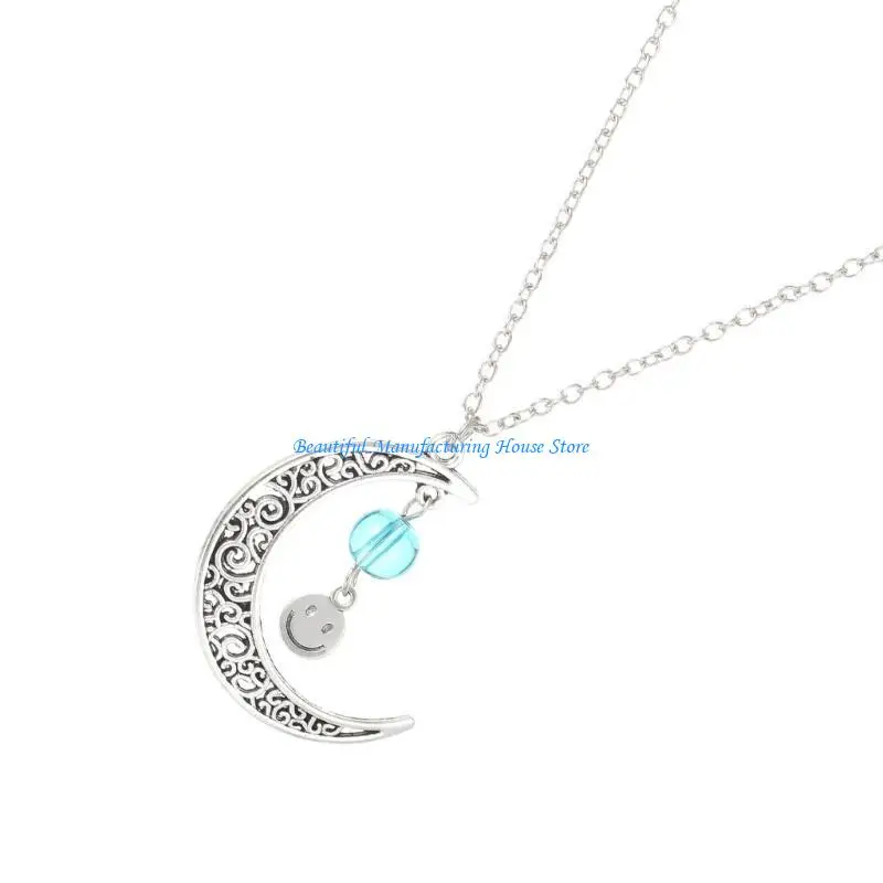 E56A Retro Metal Luna cruzada mariposa clavícula cadena boda fiesta regalo cumpleaños