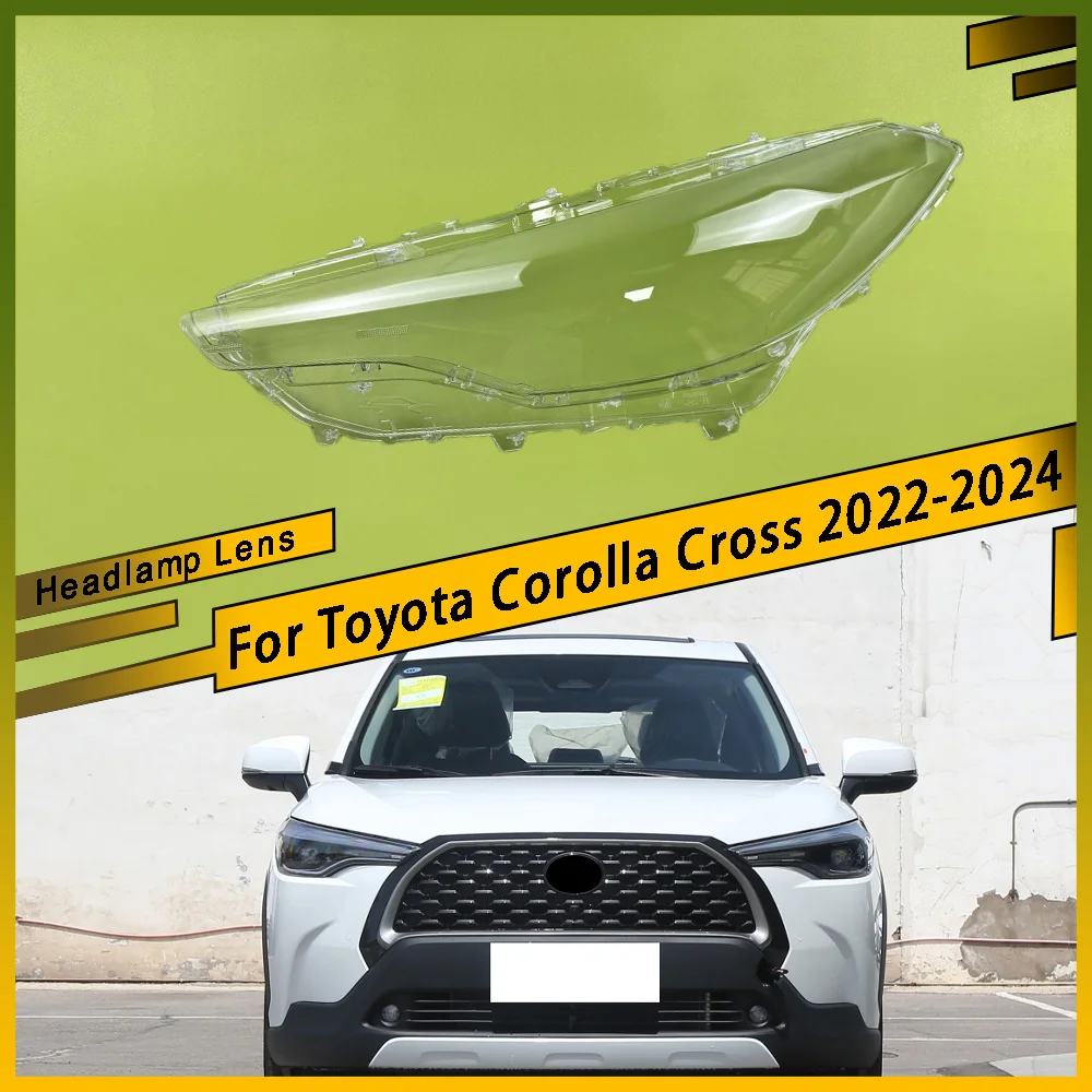 

For Toyota Corolla Cross 2022 2023 2024 Front Headlights Shell Transparent Cover Headlamps Lampshade Replace Plexiglass Lens
