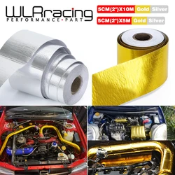 A Gold 2'' Thermal exhaust Tape Air Intake Heat Insulation Shield Wrap Reflective Heat Barrier Self Adhesive Engine 2 Inch 5/10M