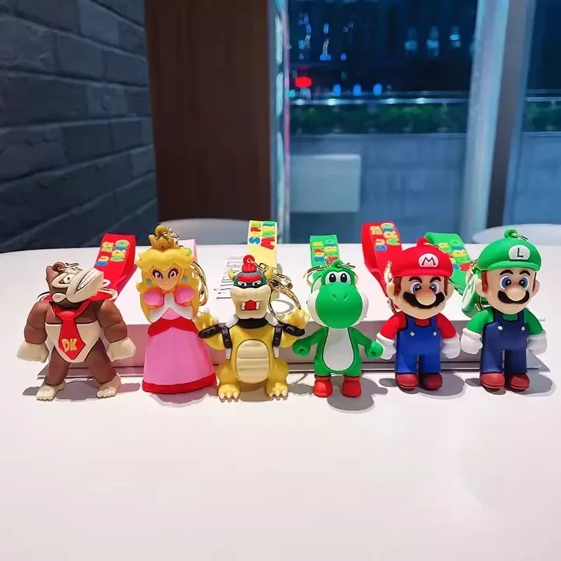 32 Styles Super Mario Keychain Mario Bros Luigi figure Toad Yoshi Bowser Action Figure Model Cartoon Bag Doll Pendant Toys Gift