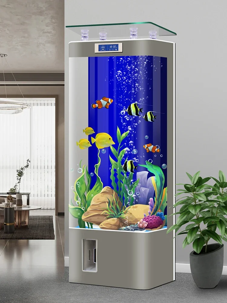 2025 new smart goldfish tank living room household medium-sized vertical filter integrated ecological glass water tank