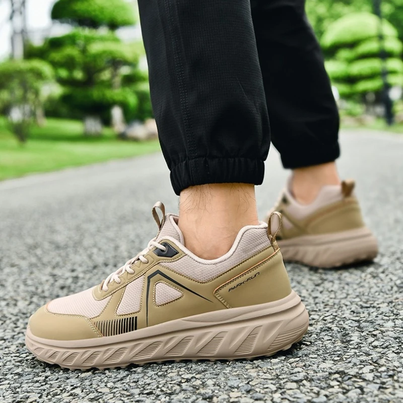 

Four-season Solid Color Men's Large-sized Thick-soled Flat-top Low-top Round-toe Lace-up Outdoor Casual Sports Running Shoes