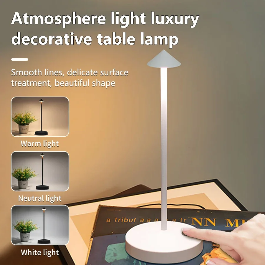 

Type-C Rechargeable Table Lamp Dining Coffee Hotel Pina pro Table Lamp Lampada Da Tavolo Decorative Lamp