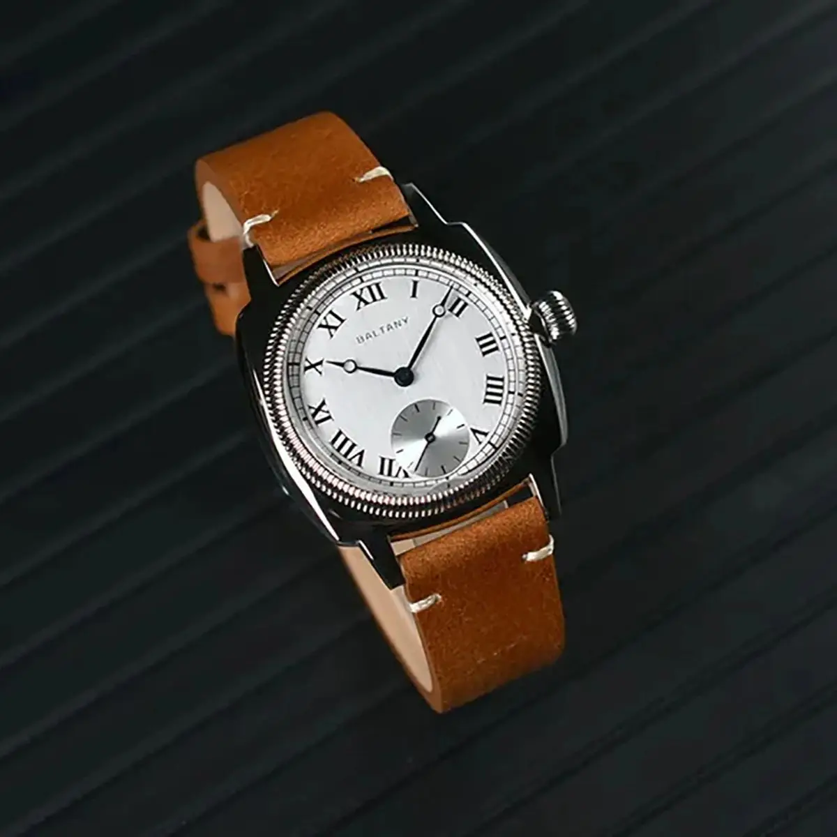 Baltany 1926 vd78 quartzo oyster tributo relógio masculino luxo vidro safira couro à prova dwaterproof água esportes 10 barra clássico reloj hombre