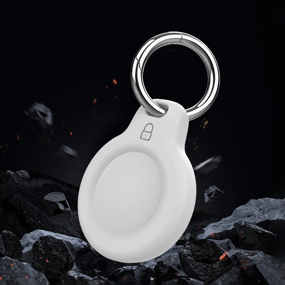 For Airtag Holder Protective Case Shell Keychain Key Ring All-Round Protection Case for Apple AirTag Hard PC Anti-scratch Sleeve