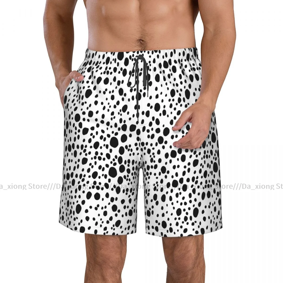 Men Beach Short Quick-drying Swimming Trunk Abstract Dalmatian Pattern Swimwear Swimsuit Bathing Shorts