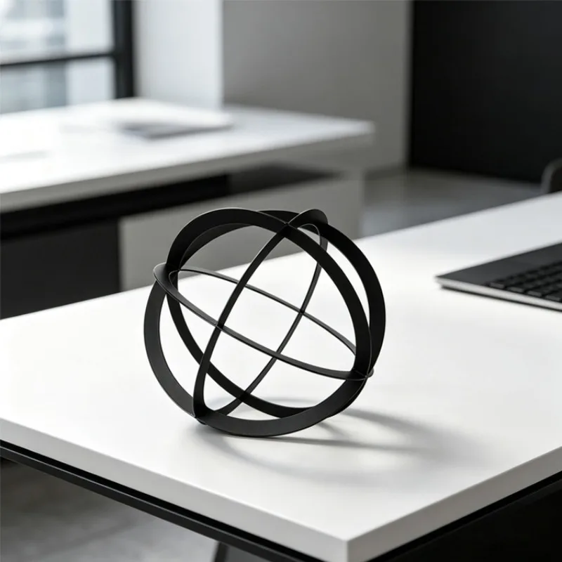 

Modern minimalist abstract art geometric ring ornament, sales office living room coffee table decoration
