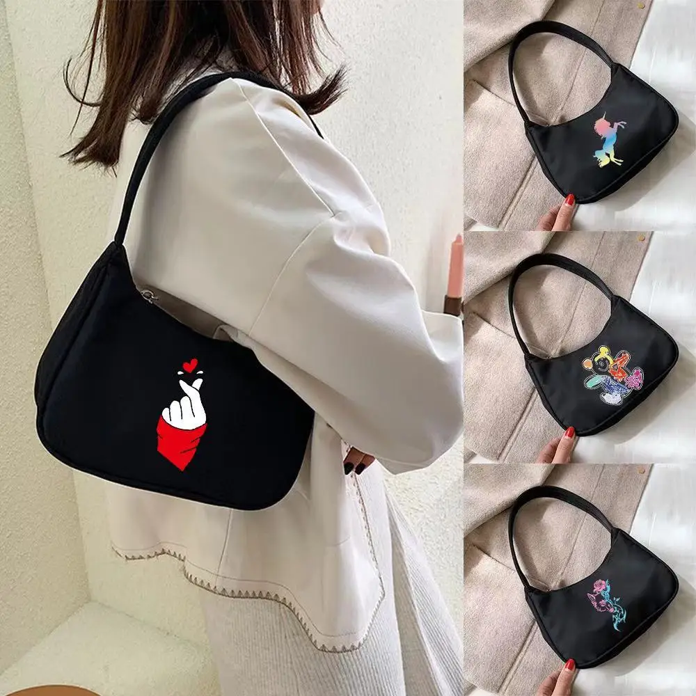 Classic Women's Mini Underarm Bags Fashion Street Handbag Small Bag Color Print Casual Underarm Bag Shopping Hobo Shoulder Bags