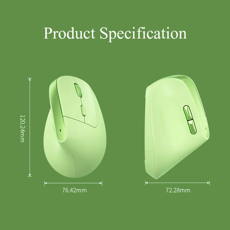 Dual Mode Wireless 2.4G Bluetooth Mouse Ergonomic Vertical Mouse 2400 DPI Silent Mause Rechargeable Mice For Laptop PC Tablet