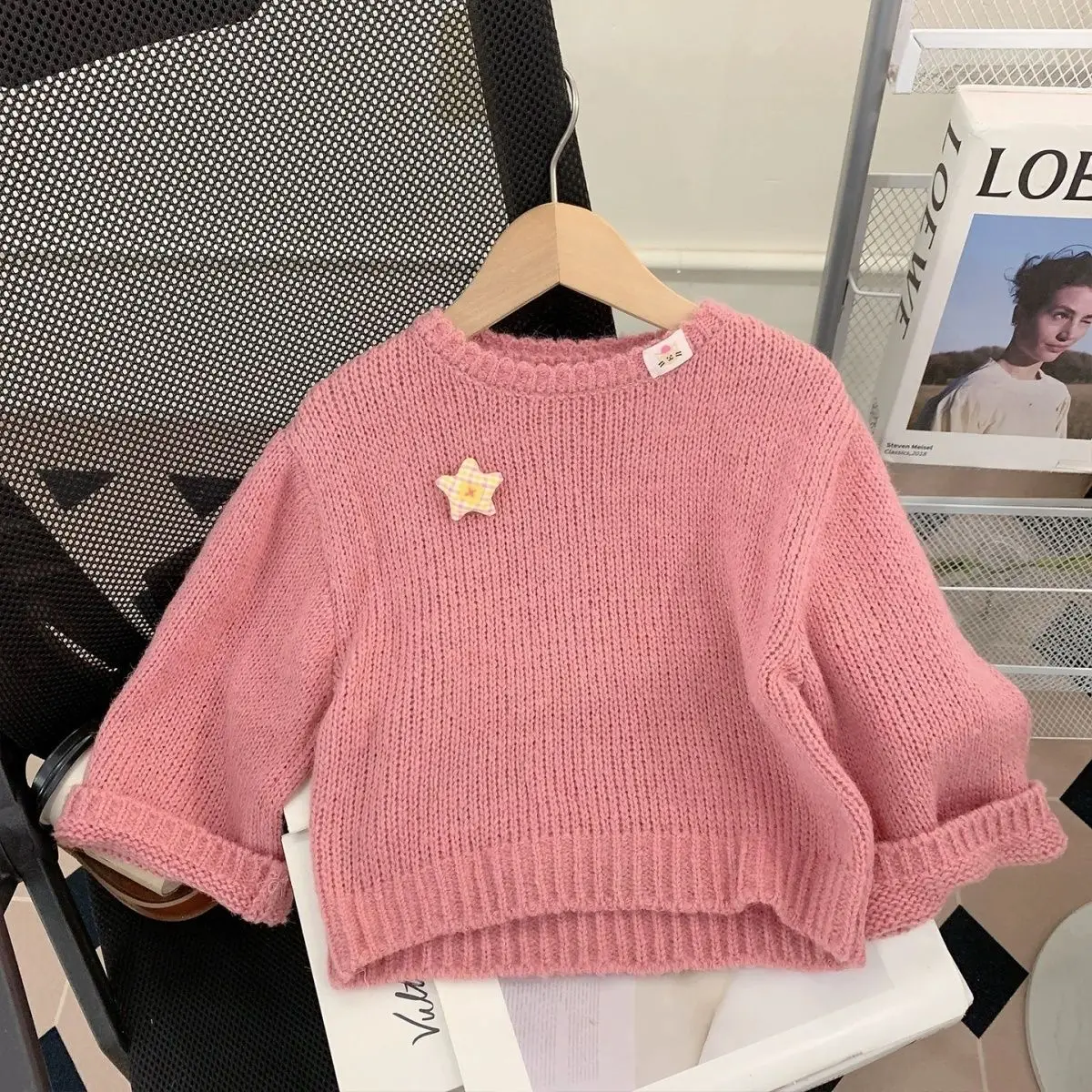 Girls' Sweater Spring and Autumn 2026 New Fashionable Baby Princess Long Sleeve Top Autumn Knitted Bottom Shirt