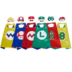 Game Anime Cosplay Cloak Halloween Costumes Funny Super Brother Bros Children Fantasia Cape Xmas Carnival Kids Cloak Mask