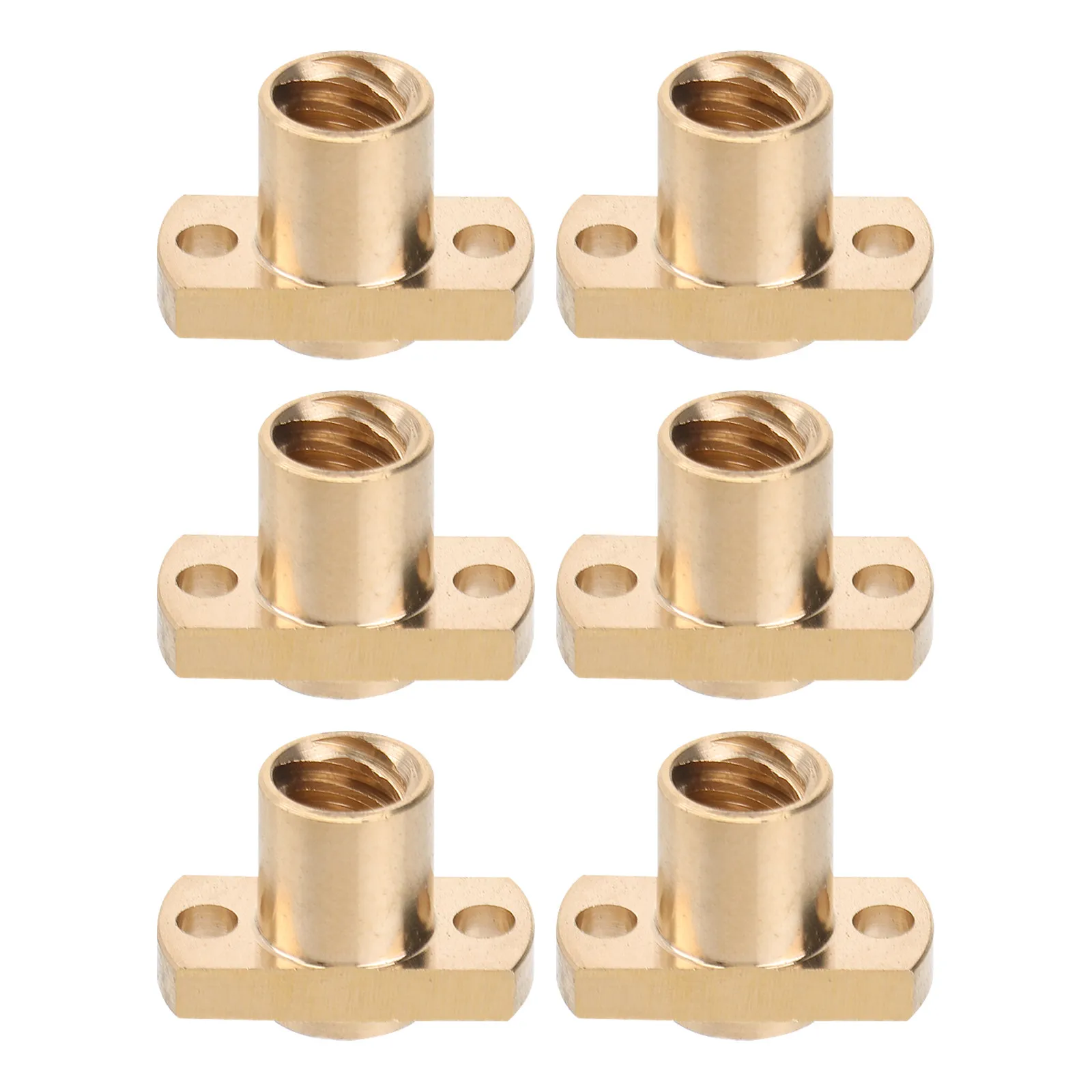 

6Pcs Premium Brass T8 Trapezoidal Screw Nut for 3D Printer Lead Screw 8Mm Pitch High Hardness No Bending Long Life Quiet