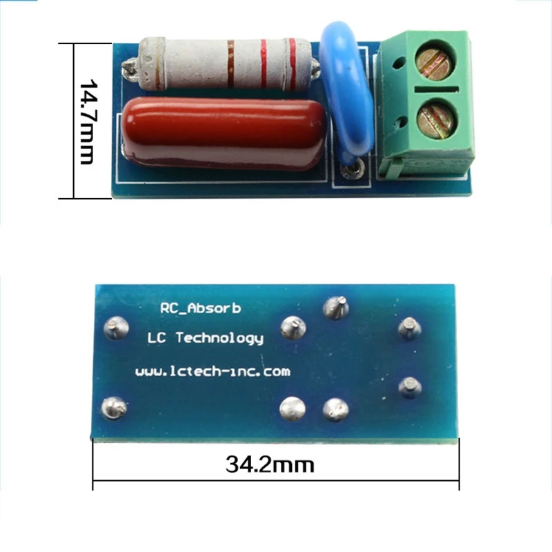 T85C RC Penyerapan/Snubber Modul Sirkuit Relay Perlindungan Kontak Lonjakan Resistensi