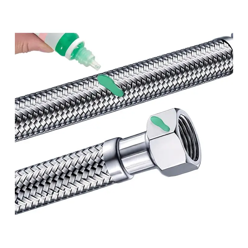 Brass Nut Hose 304 Stainless Steel Braided Hose, Hot and Cold Water Heater Inlet and Outlet Pipes