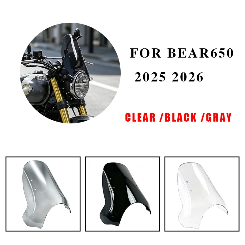 For  Bear 650 2025 2026  Motorcycle Accessories WindScreen Windshield Visor Deflector Bear 650