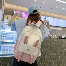 Cute rabbit backpack for girls, junior high school students, high school students, student schoolbags, k-style ins lightweight and versatile large-capacity computer bags