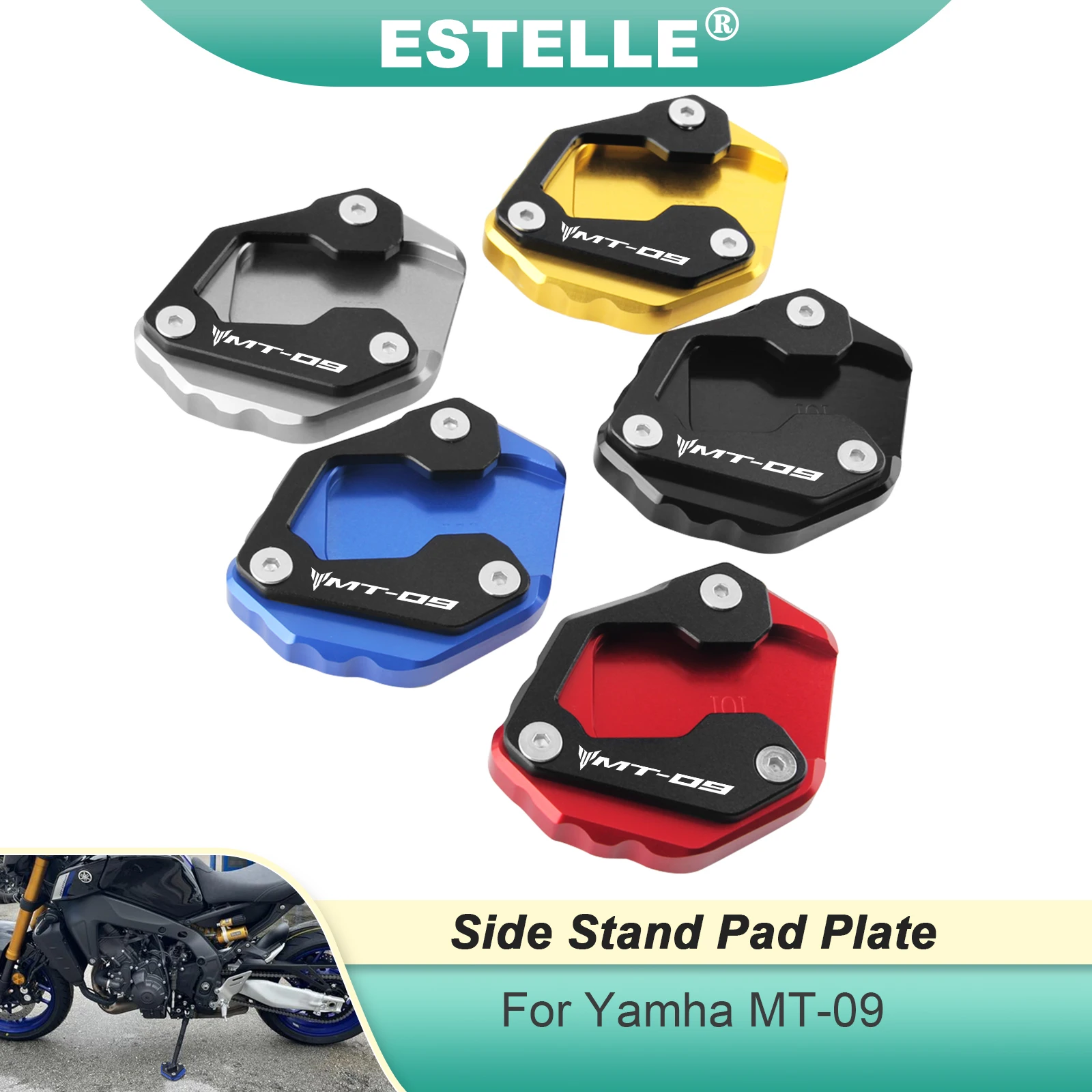 For 2021-2022 Yamaha MT09 sp MT-09 SP mt09 Motorcycle Accessories Kickstand Foot Side Stand Extension Pad Support Plate