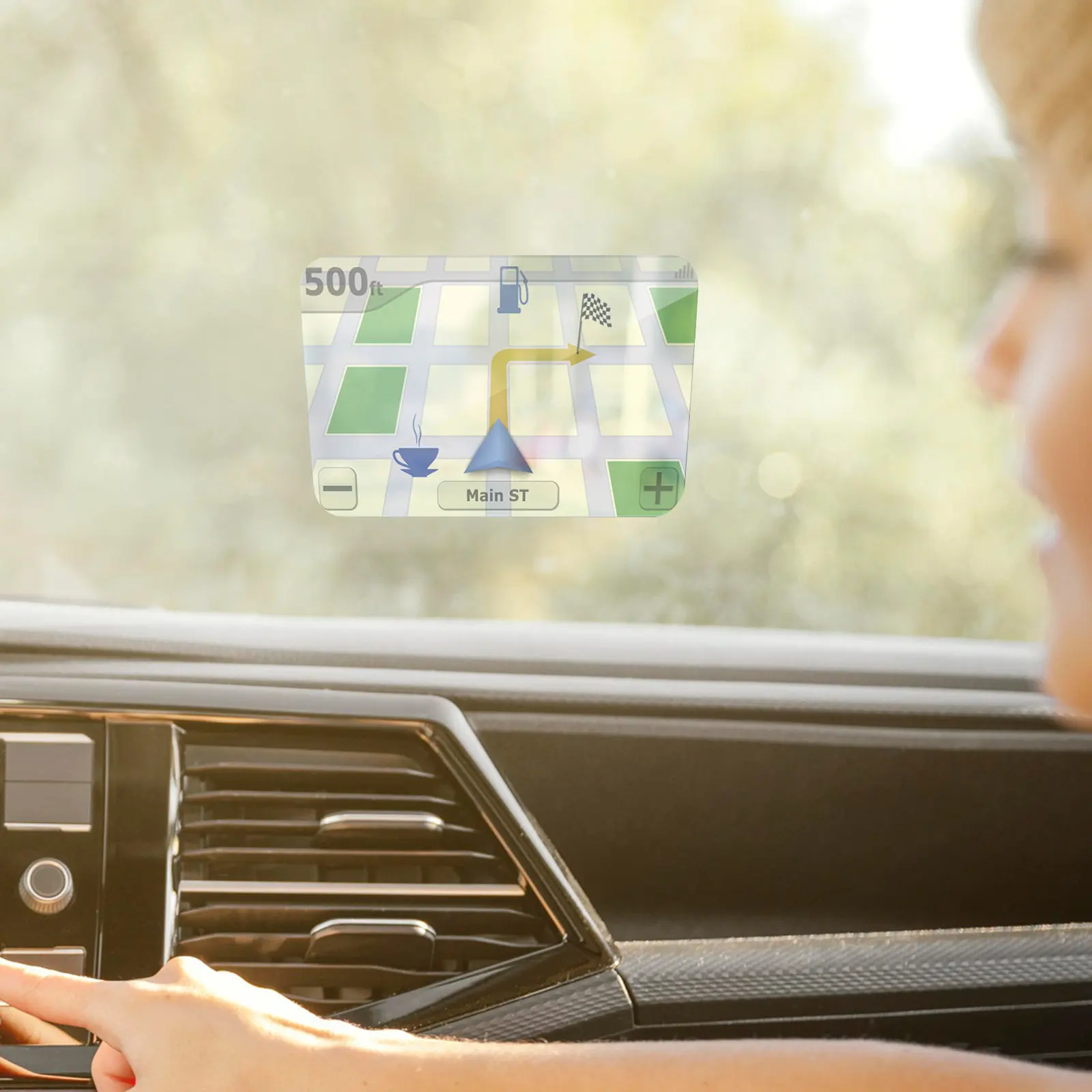 5Pcs Head Up Display Windshield Sticker Distraction Free Car Navigation Projector Film Weather Resistant Anti Glare Reflective