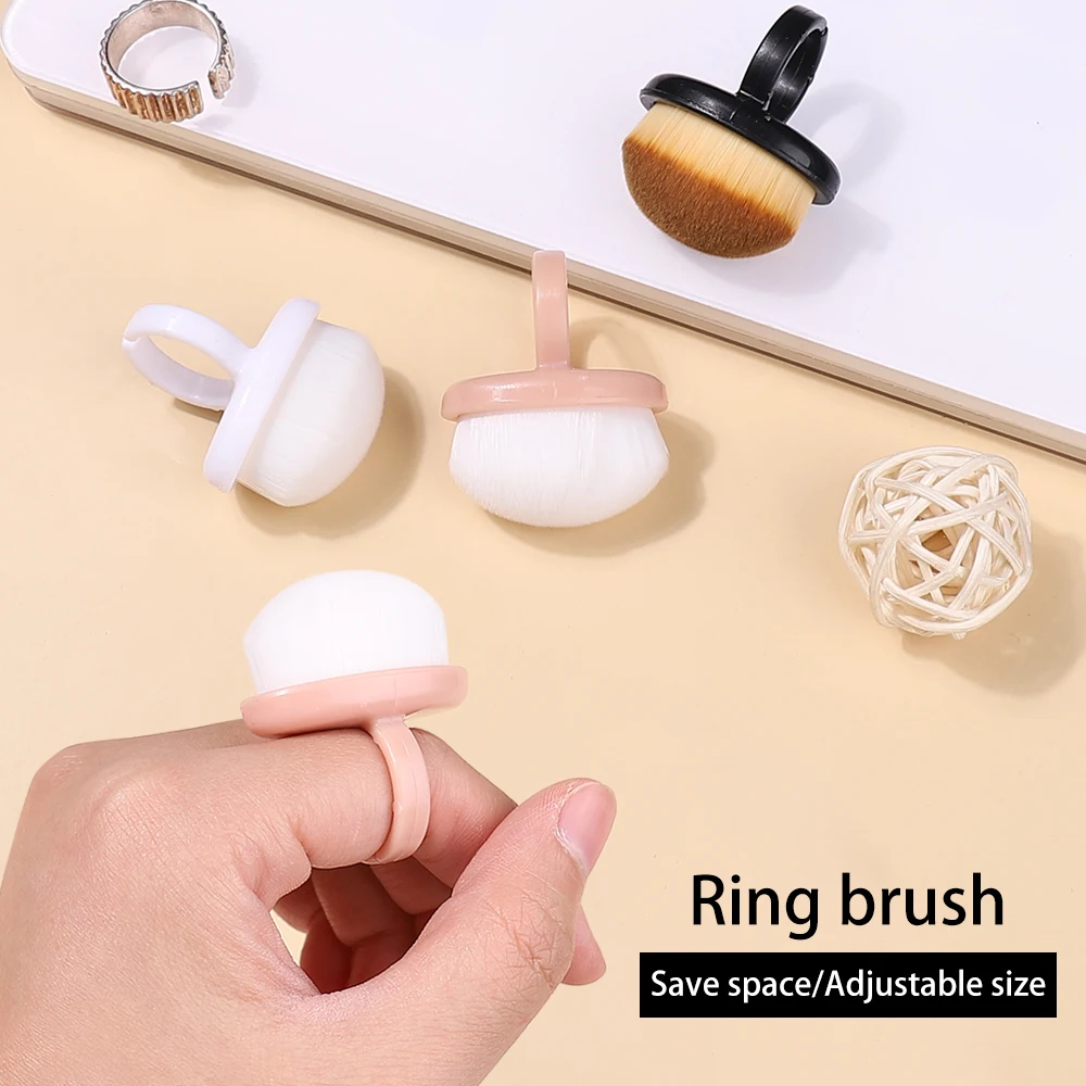 1Pcs Plastic Nails Art Dust Cleaning Brush Buckle Brush Oval Gel Dust Cleaning Make Up Ring-shaped Brush Manicure Tools