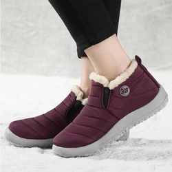 Stivali da donna da neve scarpe di peluche scarpe da donna piatte stivaletti alla moda scarpe da donna morbide stivali invernali con plateau Botas Mujer