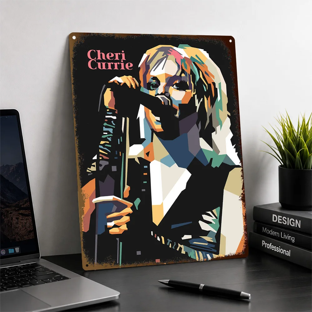 Cheri Currie Pop Aluminum Poster Graphic Wall Art For Listening Room Or Music Studio Customized Metal Sign Housewarming Gift