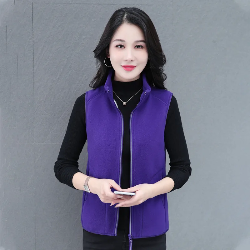 

Флисовый однотонный жилет, женская куртка без рукавов, новое осенне-зимнее пальто, флисовый жилет, женский жилет, верхняя одежда Chaleco Mujer