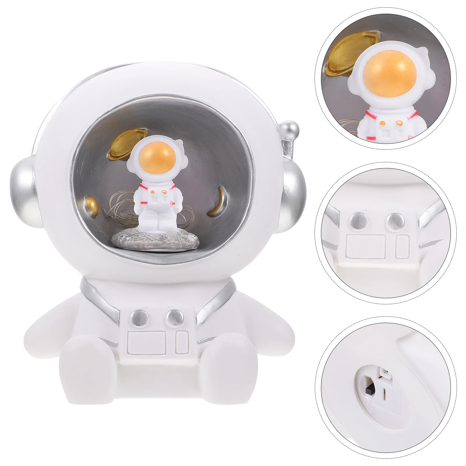 1 قطعة وعاء توفير المال ضوء الليل الفضاء الصبي دائم حصالة على شكل حيوان الإبداعية ديكور المنزل زخرفة الفضاء الصبي تزين #5