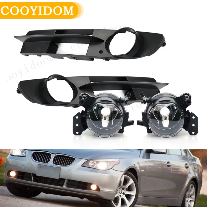 Car Fog Lamps Fog Lights Decoration Frame Cover For BMW E60 525I 530I E61 545I 550I 51117049243/51117049244 car-styling