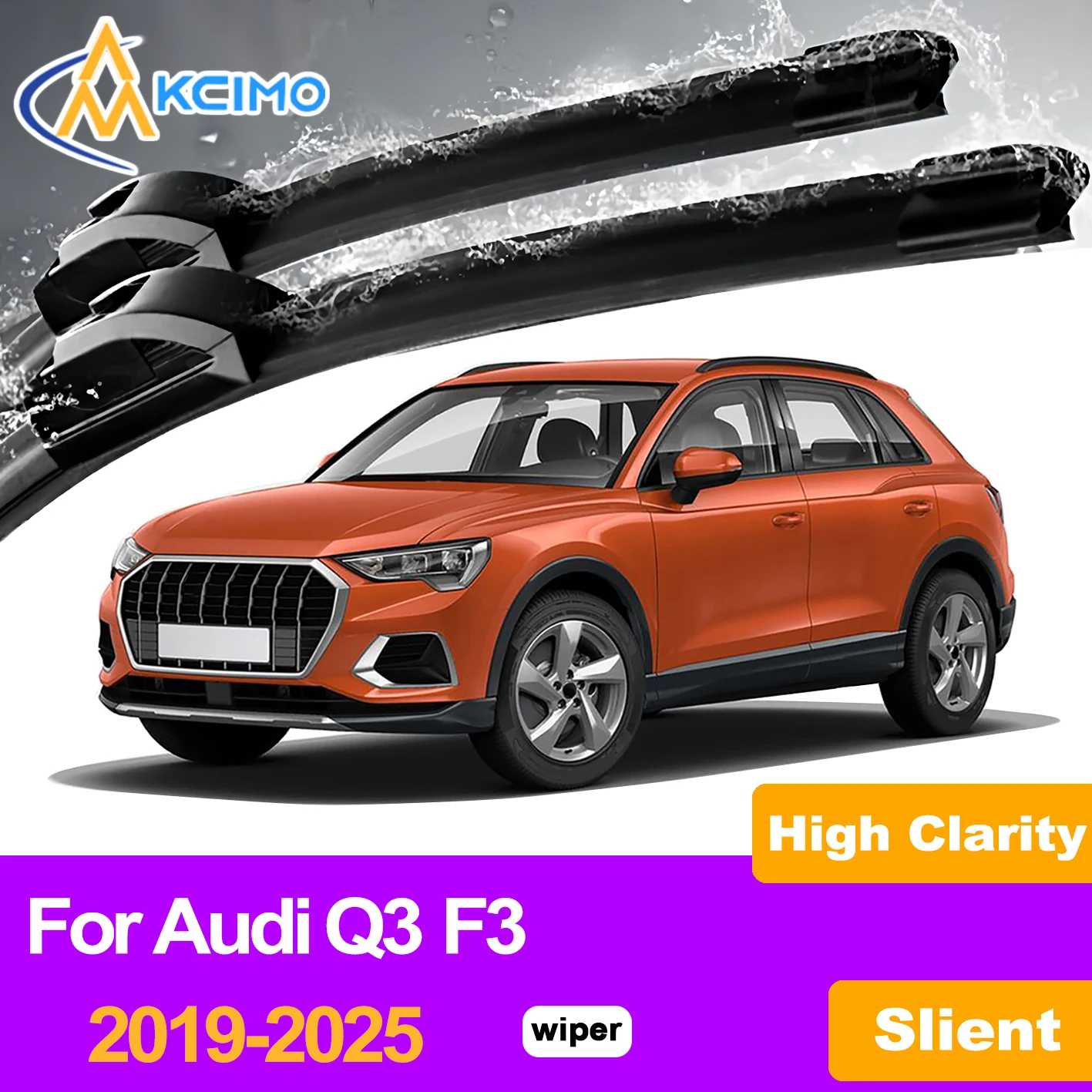 

KCIMO 2PCS Front Windshield Wiper Blades For Audi Q3 F3 2019-2025, Noise Free Operation Car Accessories