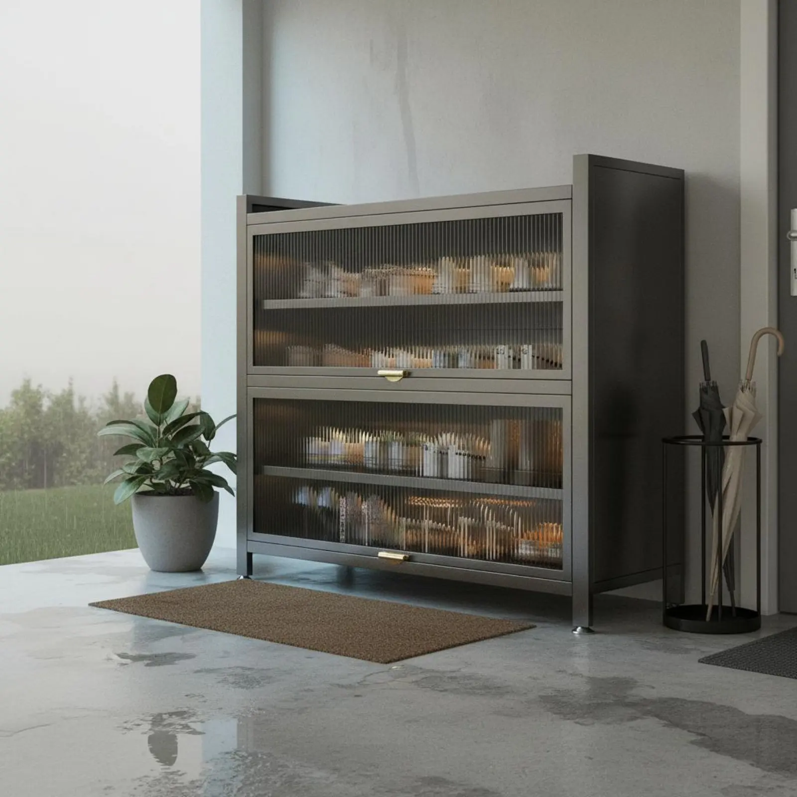 

Multi-Tier Footwear Storage Unit Dustproof Steel Frame Footwear Storage Unit Home Furniture Modern Design Adjustable Shelves