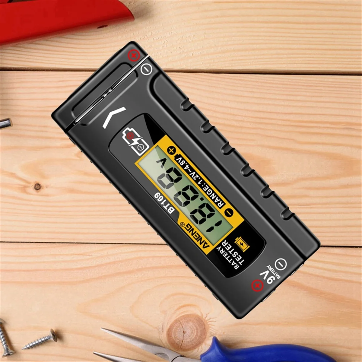 N18R  BT169 Universal Battery Tester LCD Battery Indicator Gauge Checker 9V 1.5V Button Cell Test Household Analyzer Meter Tools