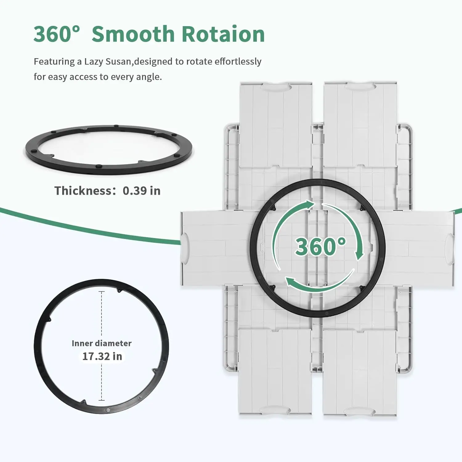 1500ピース回転プラスチックパズルボード、6つのスライド引き出しと保護カバー付き、360 °   レイジー スーザン デザイン、34.25 インチ x 26.38 インチ Por