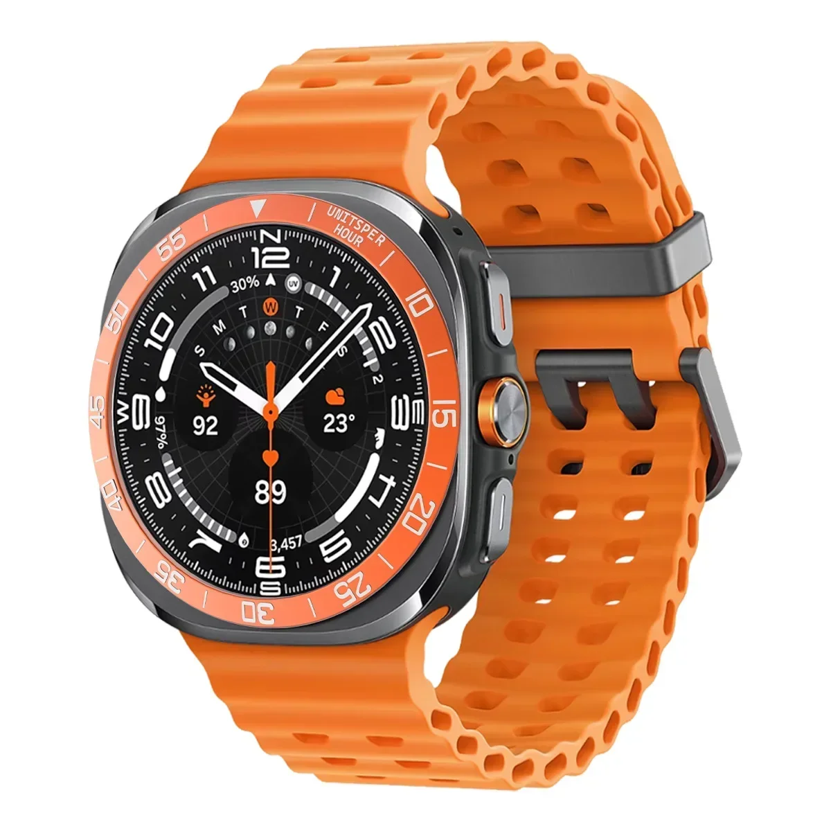 Bezel Ring for Samsung Galaxy Watch Ultra 47mm Metal Scale Rotation Circle for Galaxy Watch 7 Ultra 47mm Number Protective Ring