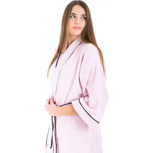 Women Love Kimono Bathrobe %100 Cotton  Lovers Solid Towel Sleepwear Long Bath Robe Kimono Femme Dressing Gown Bridesmaid Robes