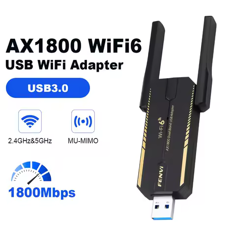 AX1800 WiFi 6 USB WiFi Adapter 802.11AX USB3.0 WiFi Adapter Ethernet Card Dual Band 2.4G/5GHz Laptop PC For Win10/Win11