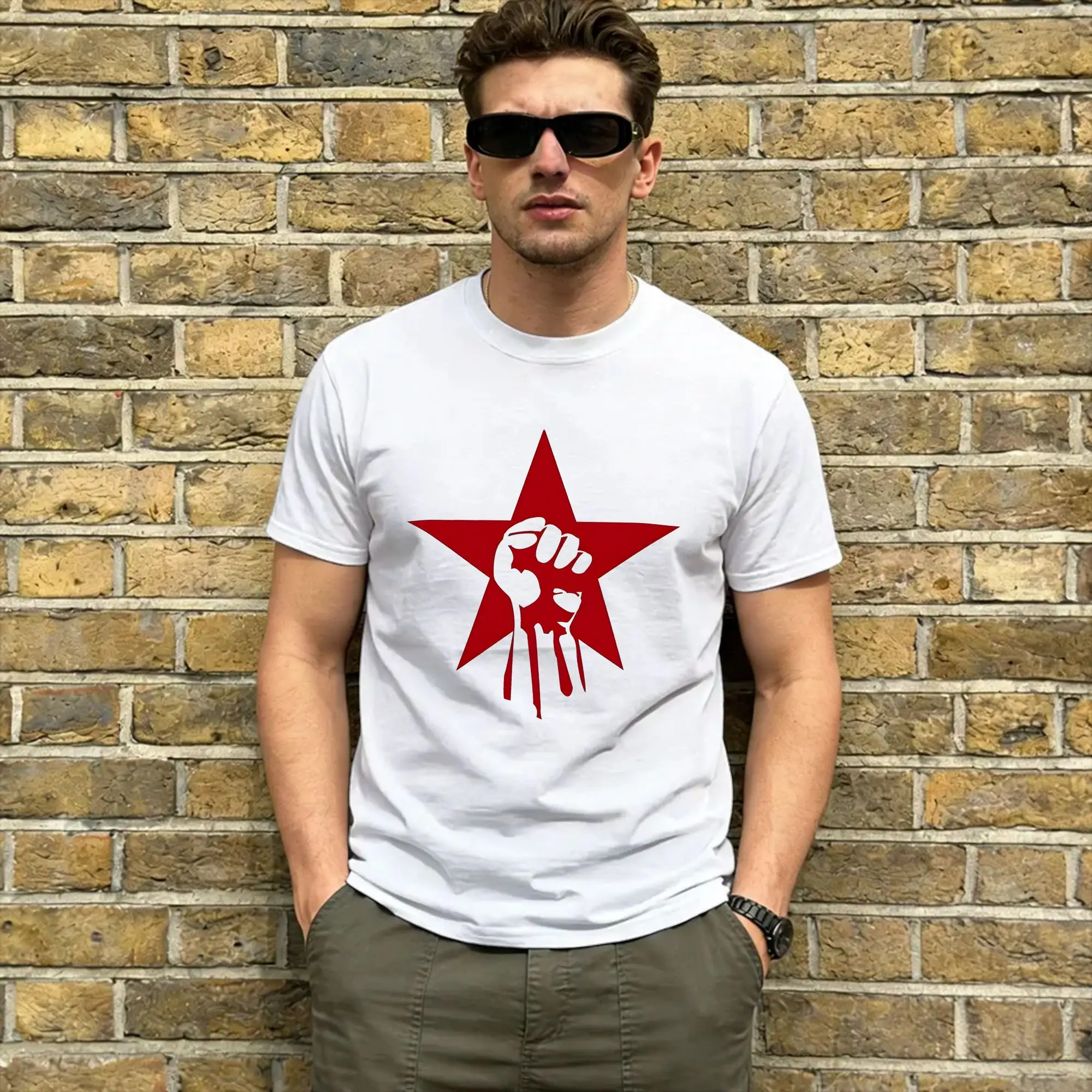 Rages Against The Machines T-Shirts Men  Vintage 100% Cotton Tees Round Neck Short Sleeve T Shirts Plus Size Clothes