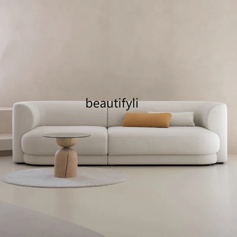 

zqSimple Post-Modern Small Apartment Fleece Sofa Three-Seat Living Room Fabric Craft Sofa Combination