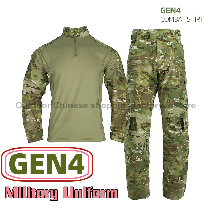 GEN4  Shirt Pants Suits Camouflage Clothes Training Uniform Camping Hunting Paintball Workwear