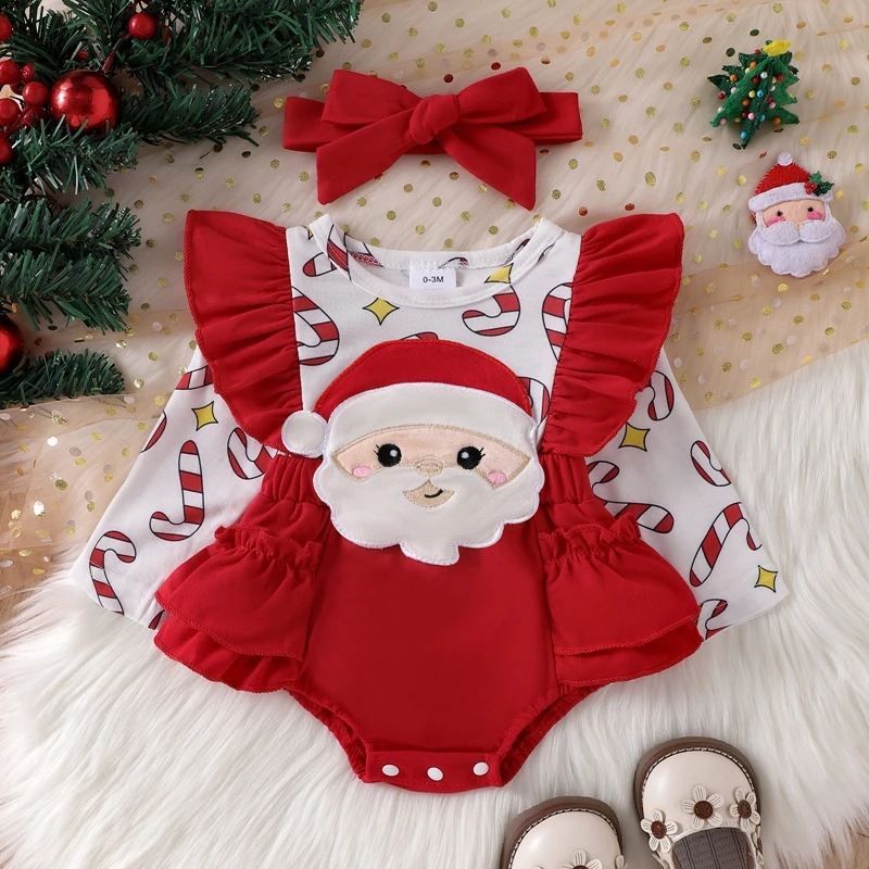 Christmas Thanksgiving Baby Girl Outfit Turkey Romper Dress Long Sleeve Ruffle Fall Baby Thanksgiving Day Clothes