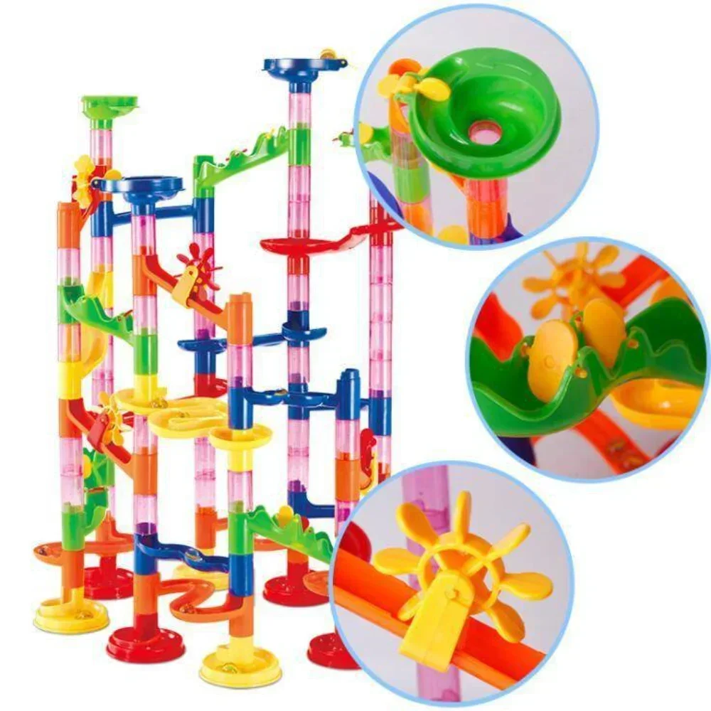 Décennie s de construction de course de billes pour enfants, piste, balle, toboggan, compteur de créativité, jouets de bricolage, cadeau précoce, 45-232 pièces