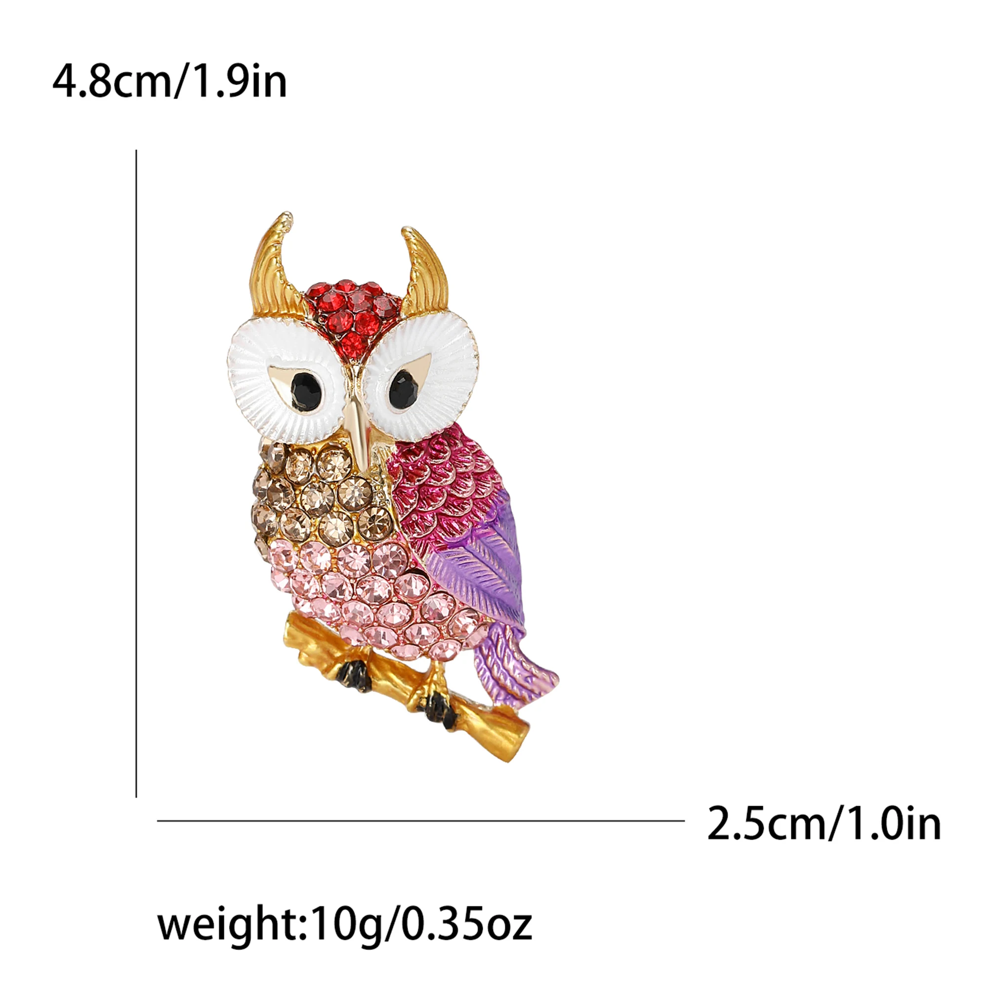 Beaut&Berry Cute Rhinestone Owl Brooches for Women Unisex Animal Pins Friends Party Gifts Banquet Jewellery Accessories