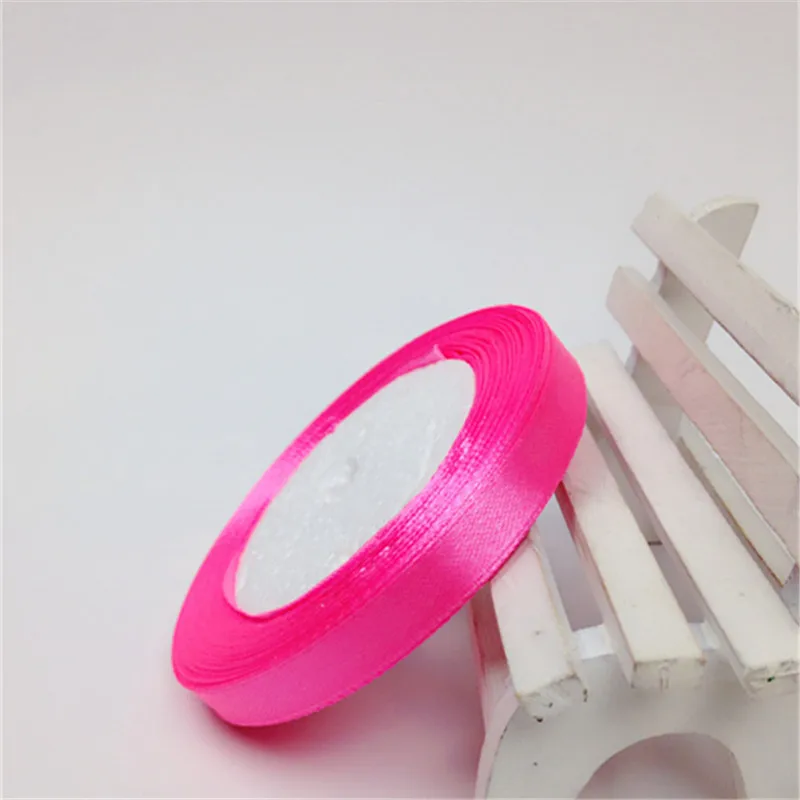 복숭아 빨간색 25 야드/롤 6mm ~ 40mm 새틴 리본 선물 활 수제 DIY 공예 웨딩 파티 공급 의류 보조 재료