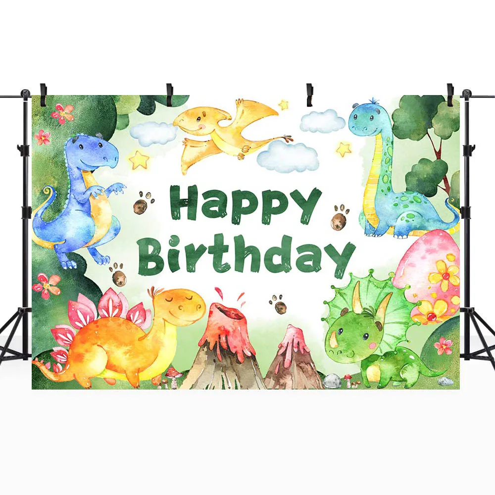 Mocsicka الكرتون ديناصور الغابة خلفية الصبي حفلة عيد ميلاد ديكور الوليد التصوير خلفية الصورة استوديو التصوير الدعائم