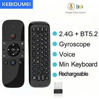 2.4G BT 5.2 Wireless Gyroscope Air Mouse Voice Remote Control Mini Keyboard IR Learning Transmitter for Android Smart TV Box PC