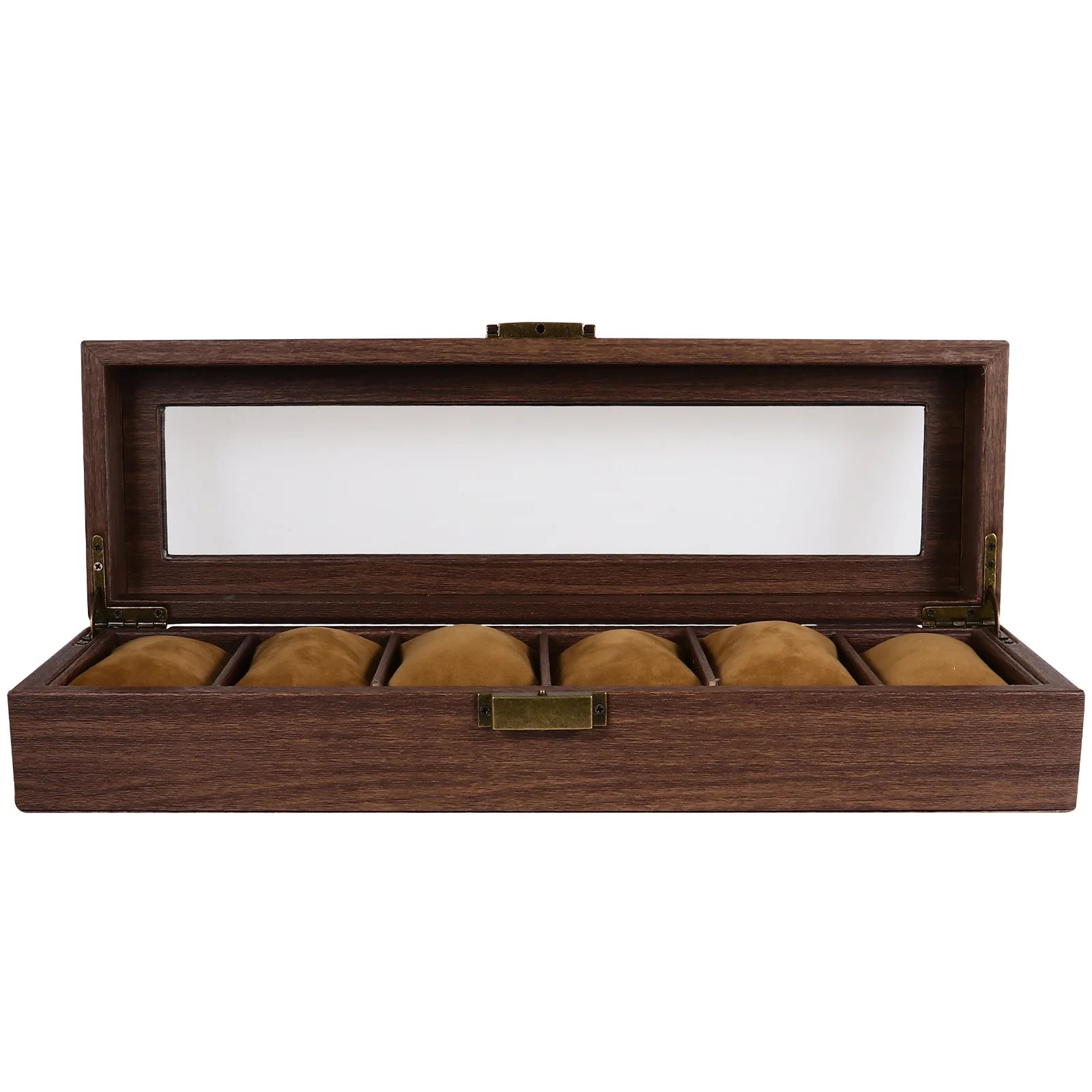 

1Pcs Brown Wooden Watch Box Durable Storage Case Classic Watch Organizer Travel Jewelry Display Container Gift Packing Box