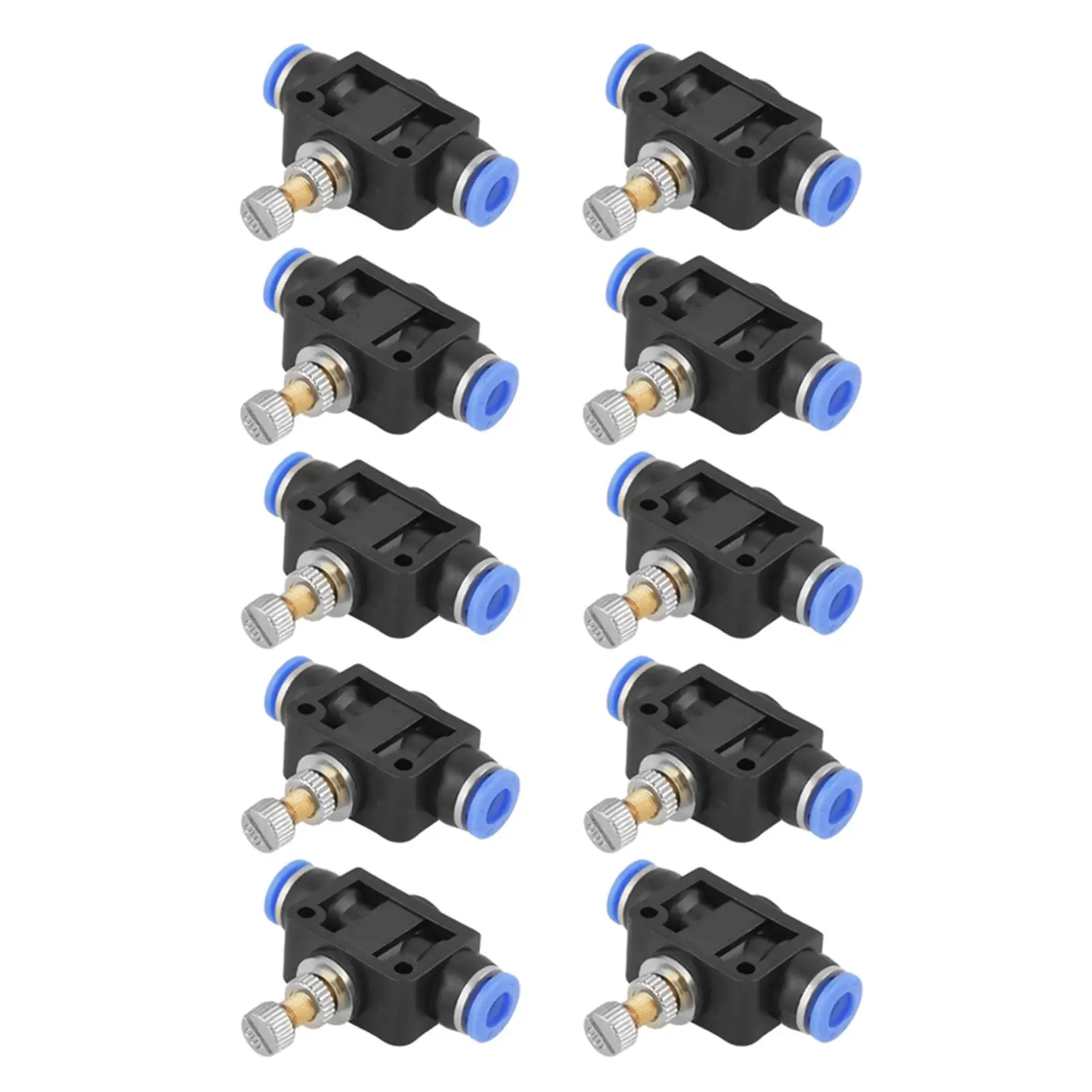 10pcs Push In 6mm Pneumatic Air Flow Control - Controller Connectors Set