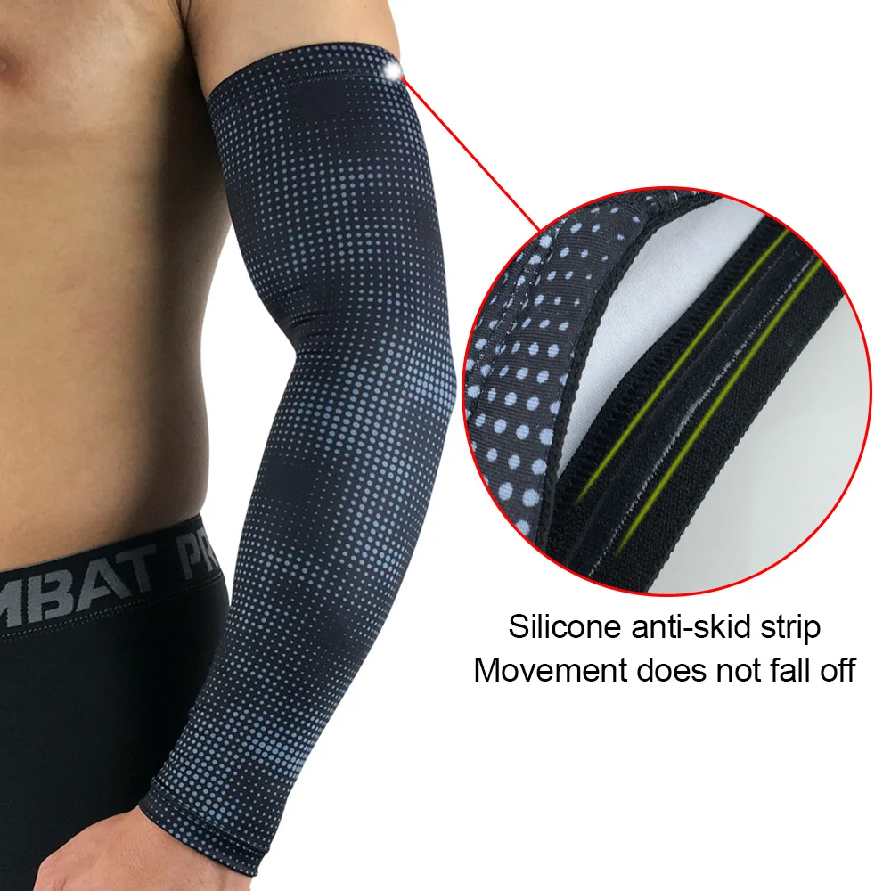 1Pcs Arm Compression Sleeves Cooling Sleeves,Tennis and Golfer\'s Arm Support,Sport Running Cuff Cover Protective Arm Sleeve