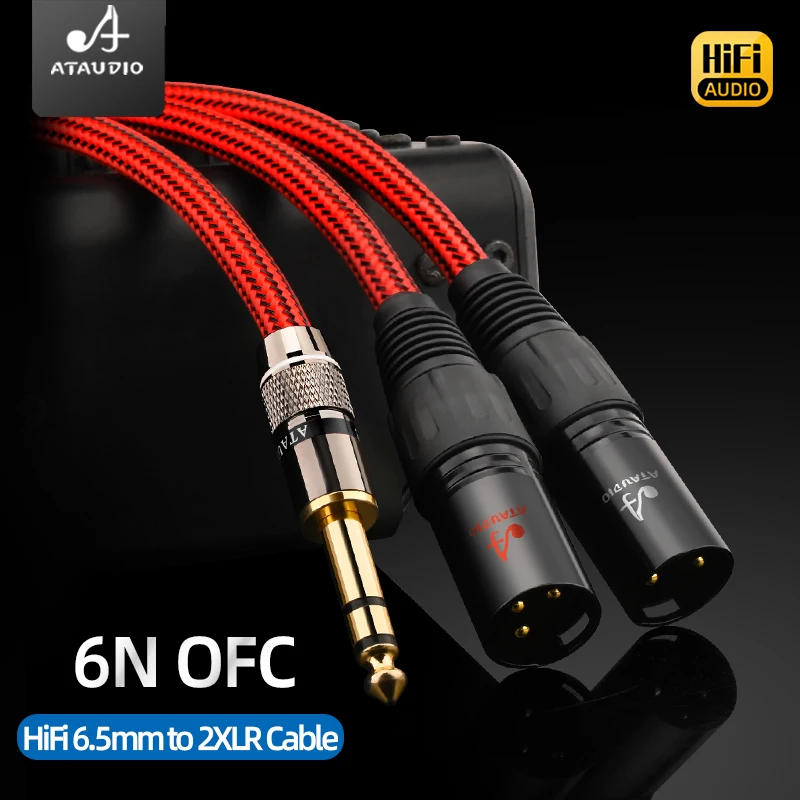High End HiFi 6.5mm TRS Jack to 2XLR Male/Female Audio Cable High purity 6N OFC Conductor for Mixer Console Amplifier